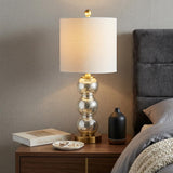 21" Gold Globe Table Lamp With Drum Shade