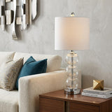 21" Silver Novelty Table Lamp With Globe Shade