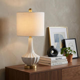 22" Gold Urn Table Lamp With Drum Shade
