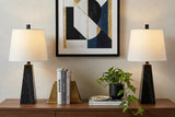 Set of Two 21" Black Novelty Table Lamps With Empire Shades