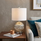21" Silver Novelty Table Lamp With Globe Shade