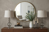 Set of Two 29" Clear Novelty Table Lamps With Drum Shades