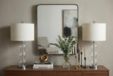 Set of Two 27" Silver Novelty Table Lamps With Drum Shades