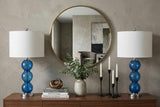 Set of Two 27" Silver Novelty Table Lamps With Drum Shades