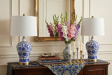 Set of Two 26" Gold Novelty Table Lamps With Globe Shades