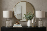 Set of Two 25" Silver Table Lamps With Drum Shades