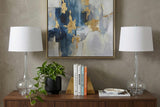 Set of Two 29" Clear Novelty Table Lamps With Drum Shades