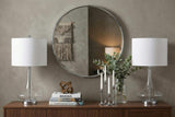 Set of Two 26" Silver Novelty Table Lamps With Drum Shades