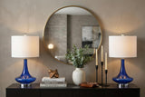 Set of Two 26" Silver Novelty Table Lamps With Drum Shades