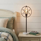 27" White Novelty Table Lamp With Globe Shade