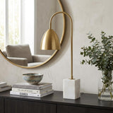 26" White Arched Lamp With Novelty Shade