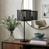 25" Black Table Lamp With Globe Shade
