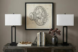 Set of Two 29" Black Table Lamps With Shades