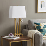 24" Gold Swing Arm Novelty Table Lamp With Shade