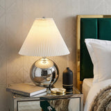 23" Silver Globe Lamp Base With Empire Shade