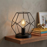 10" Black Geometric Table Lamp