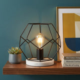 10" White Geometric Table Lamp