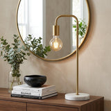 21" White Round Table Lamp