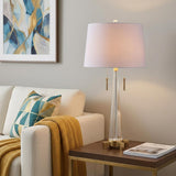 30" Gold Novelty Table Lamp With Empire Shade