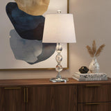 20" Silver And Clear Novelty Desk Lamp With Empire Shade