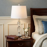 27" Silver Novelty Bedside Lamp With Drum Shade