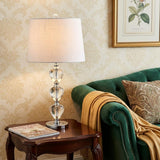 27" Silver Globe Table Lamp With Drum Shade