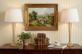 Set of Two 32" Champagne Urn Buffet Lamps With Globe Shades