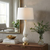 34" Gold Novelty Table Lamp With Globe Shade