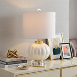 18" Clear Novelty Bedside Lamp With Drum Shade