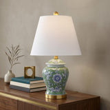 22" Gold Urn Table Lamp With Empire Shade