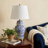 30" Gold Novelty Table Lamp With Drum Shade
