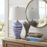 29" Gold Novelty Table Lamp With Drum Shade