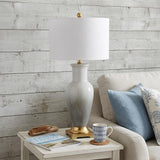 32" Gold Novelty Table Lamp With Drum Shade