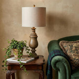29" Brown Novelty Table Lamp With Globe Shade