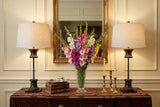 Set of Two 32" Bronze Novelty Table Lamps With Empire Shades