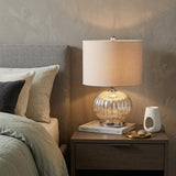 21" Silver Novelty Table Lamp With Globe Shade