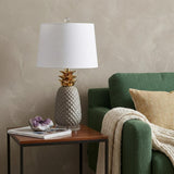 23" Clear Globe Table Lamp With Drum Shade