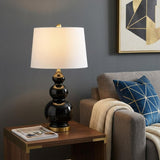 28" Gold Novelty Table Lamp With Drum Shade