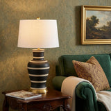 29" Gold Urn Table Lamp With Drum Shade