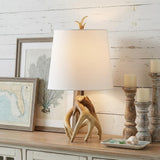 19" Brown Novelty Table Lamp With Globe Shade