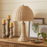 22" Light Brown Table Lamp With Globe Shade