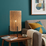 17" Black Table Lamp With Cylinder Shade