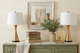 Set of Two 26" Black Novelty Table Lamps With Empire Shades