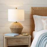 22" Brown Novelty Bedside Lamp With Drum Shade
