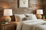 Set of Two 23" Clear Round Table Lamps With Empire Shades