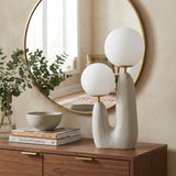 18" Light Gray Globe Globe Lamp