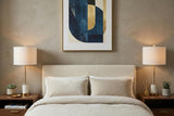 Set of Two 27" White And Brass Table Lamps With Drum Shades