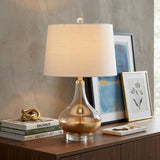 25" Clear Novelty Table Lamp With Drum Shade