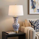 29" Gold Novelty Table Lamp With Drum Shade