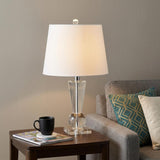 22" Clear Urn Table Lamp With Empire Shade